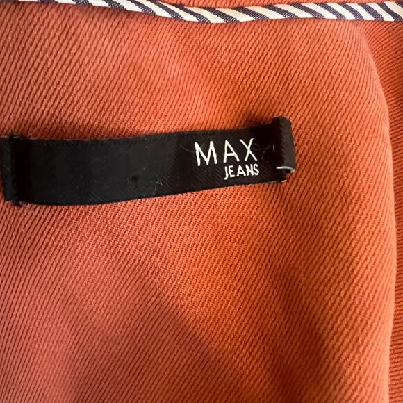 Max Jeans Rust Tencel Drawstring Long Draped Casual Coat‎ Large - Picture 5 of 6